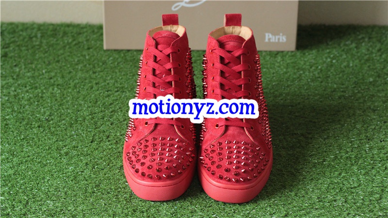 Super High End Christian Louboutin Flat Sneaker High Top Red(With Receipt)